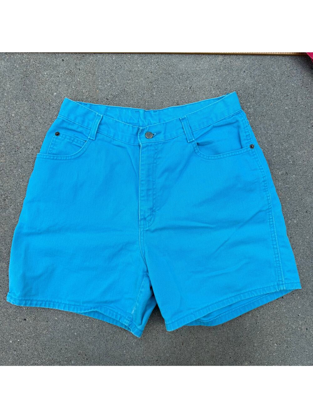 Vintage 90s Gitano High Rise Teal Turquoise Blue Mom Jean Shorts - Size 14
